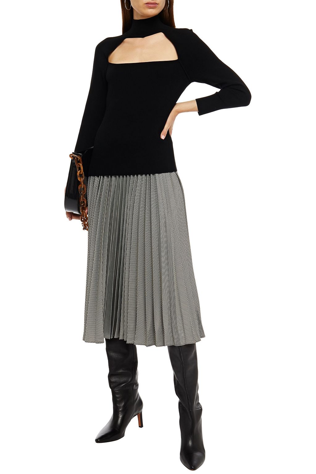 A.L.C. Cutout stretch-knit turtleneck top