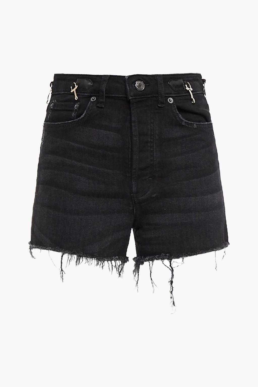 black denim ripped shorts