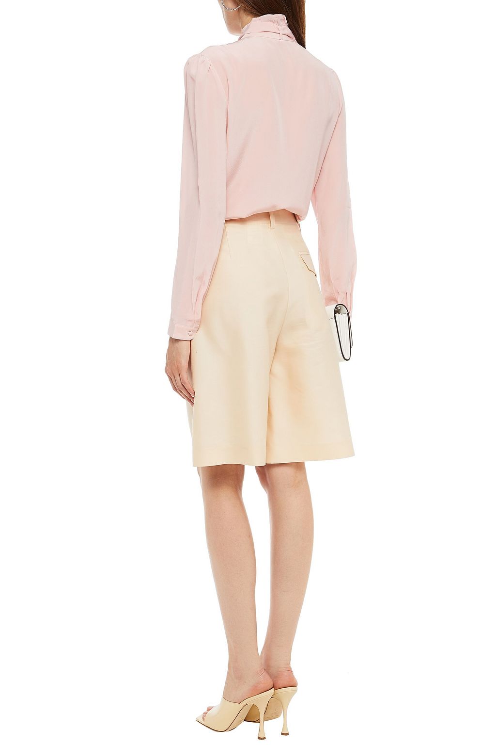 CLAUDIE PIERLOT Pussy-bow silk crepe de chine blouse