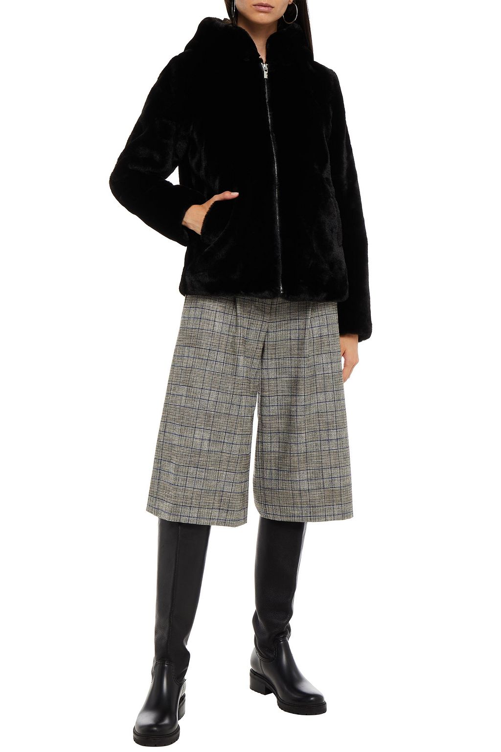 CLAUDIE PIERLOT Faux fur hooded jacket