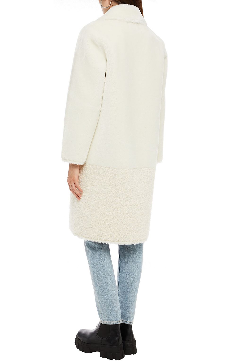 CLAUDIE PIERLOT Faux shearling-paneled faux fur coat