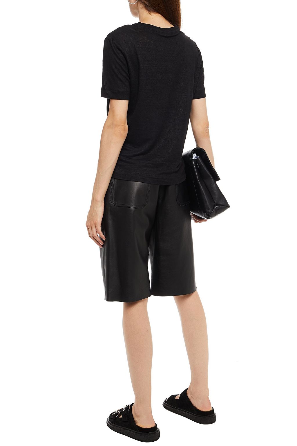 CLAUDIE PIERLOT Metallic printed linen-jersey T-shirt