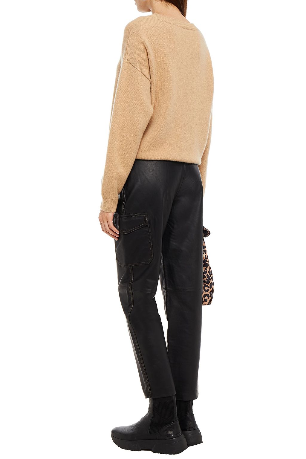 CLAUDIE PIERLOT Cayce pleated leather tapered pants