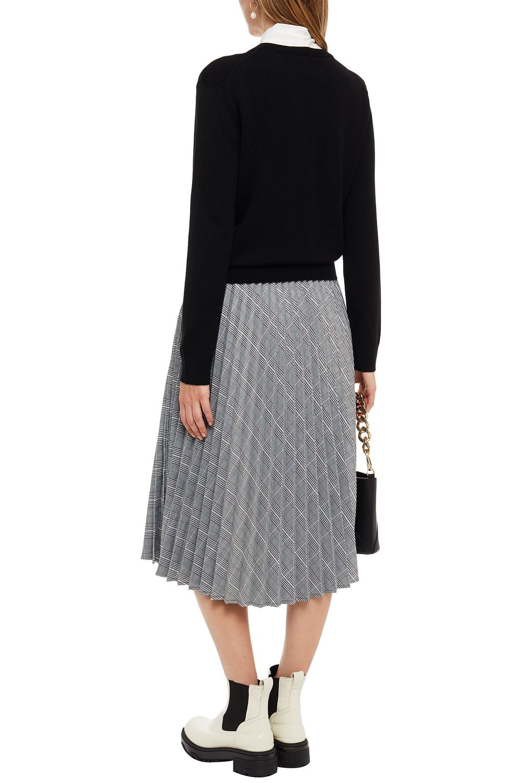CLAUDIE PIERLOT Magali pussy-bow wool-blend sweater