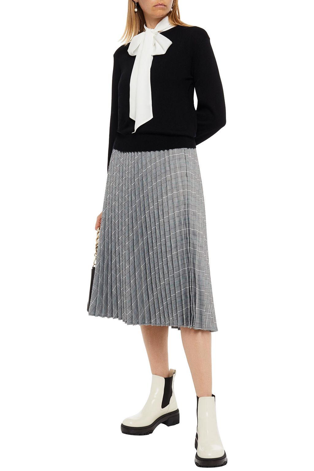 CLAUDIE PIERLOT Magali pussy-bow wool-blend sweater