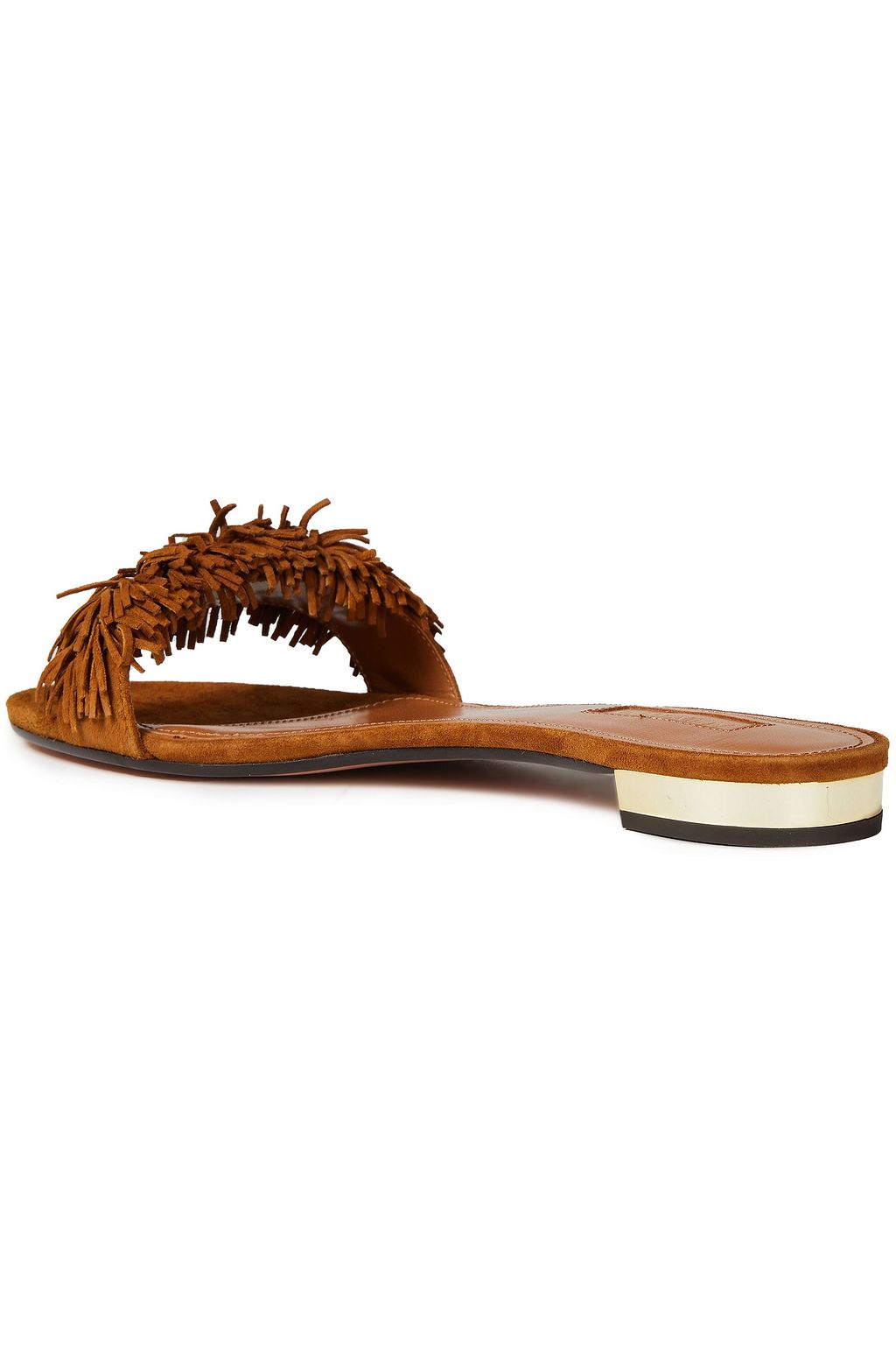 AQUAZZURA Wild Thing Pantoletten aus Veloursleder mit Fransen