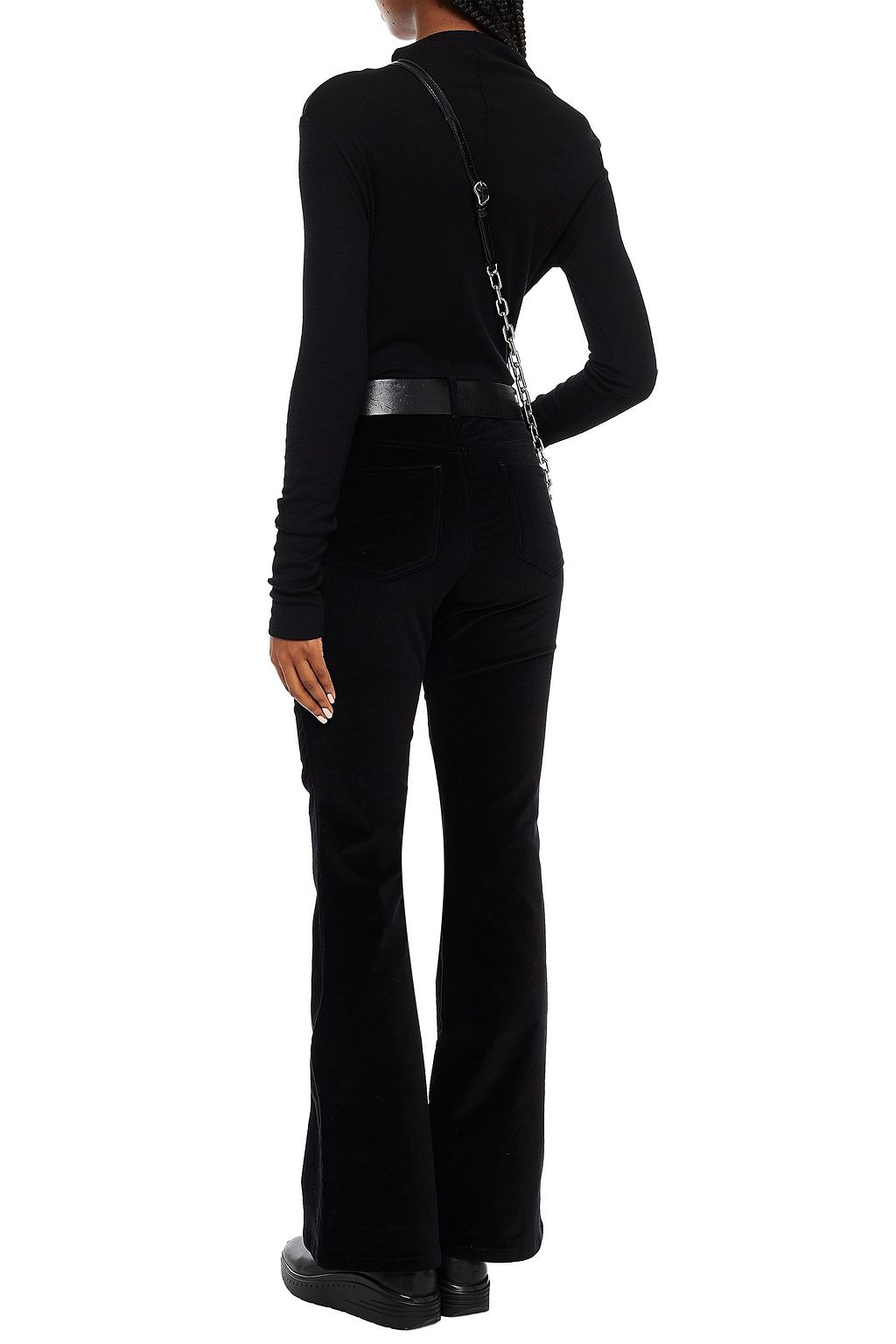 MAJE Cotton-blend velvet flared pants