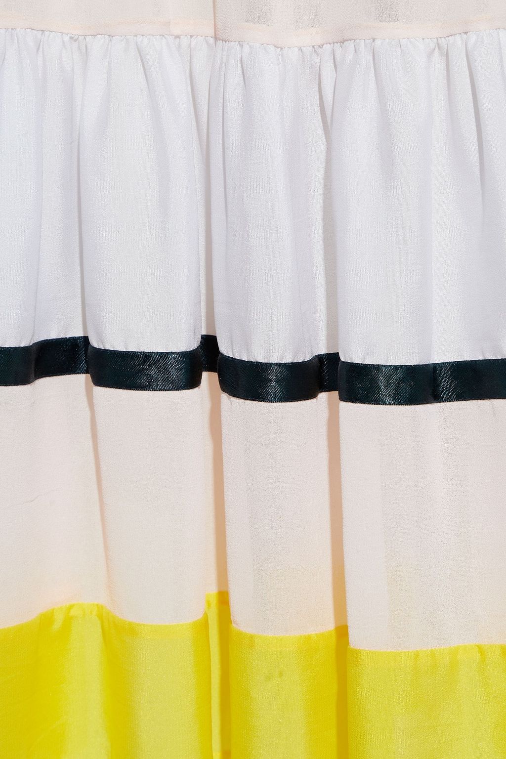 ALTUZARRA Tiered color-block georgette and crepe de chine midi dress