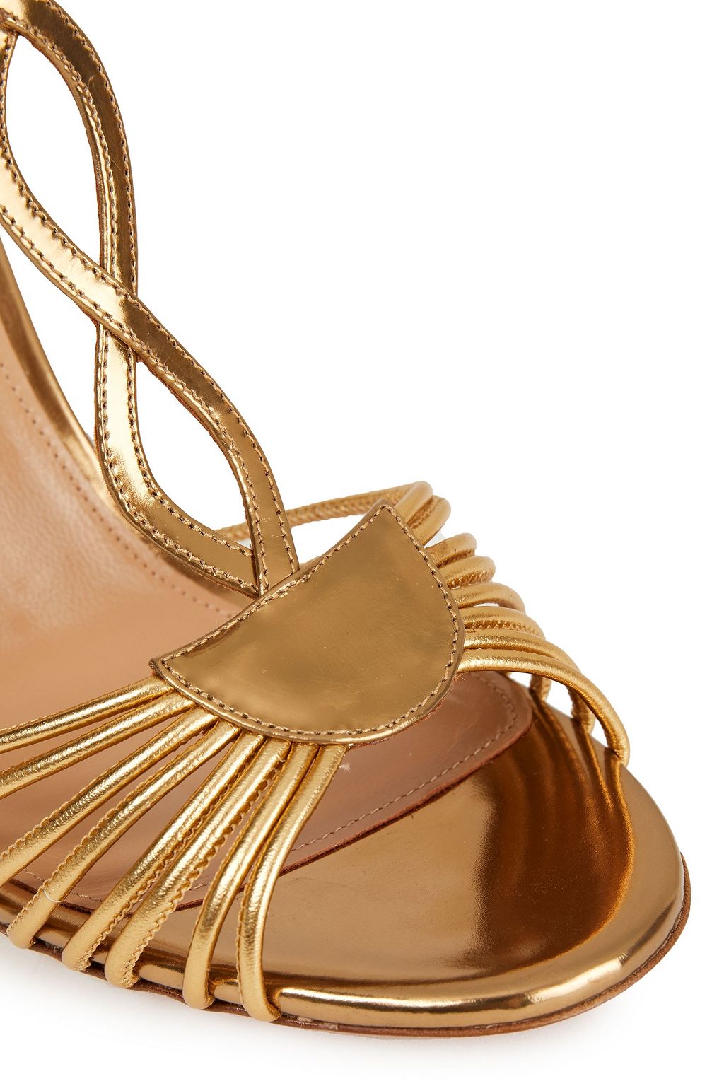 AQUAZZURA Josephine 105 metallic leather sandals