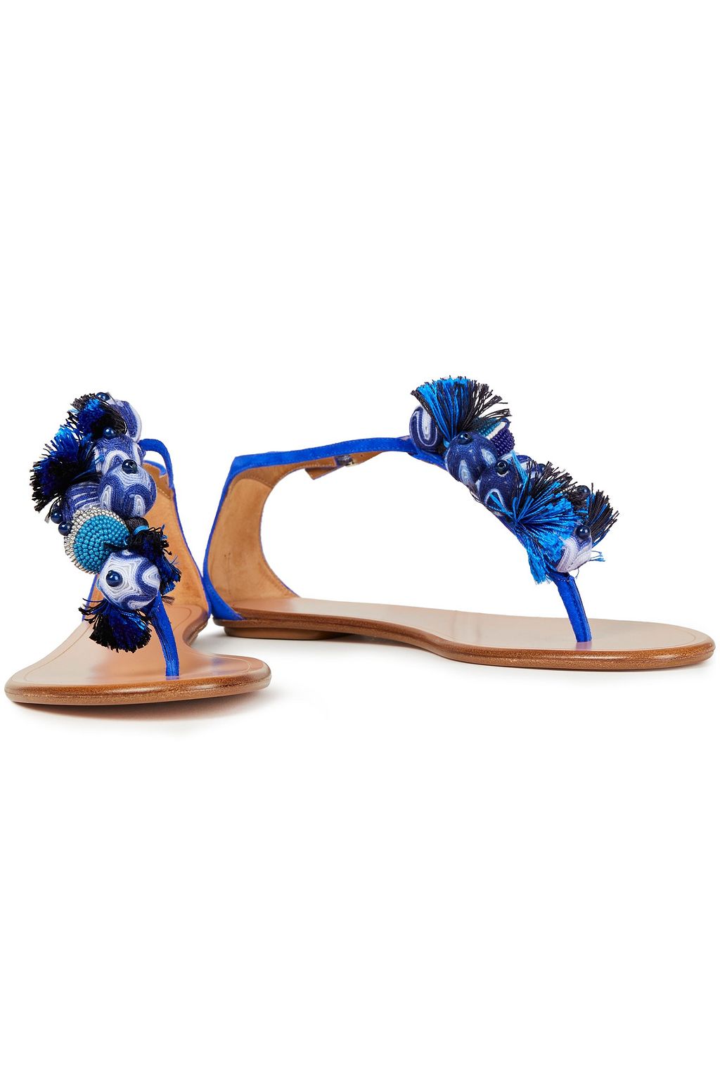 AQUAZZURA Tropicana embellished suede sandals