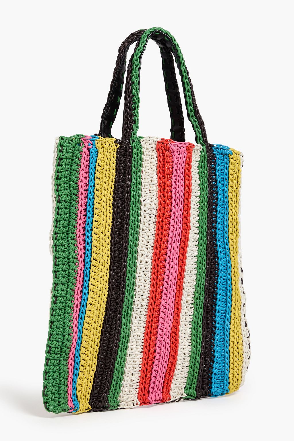 CHLOÉ Striped crocheted leather tote