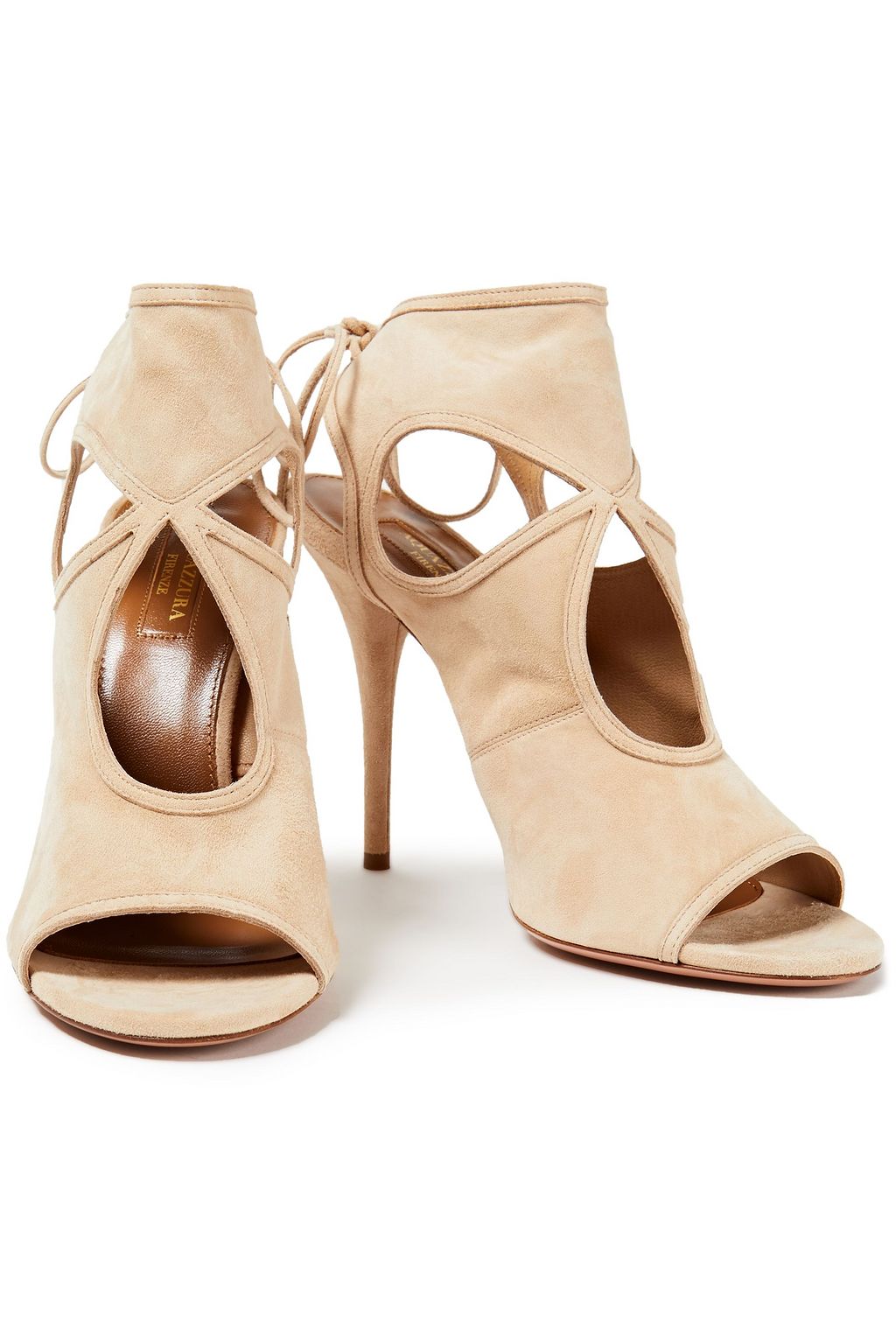 AQUAZZURA Sexy Thing 105 Sandalen aus Veloursleder mit Cut-outs