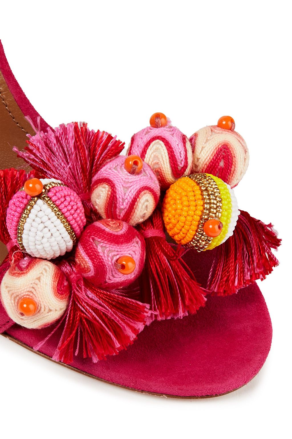 AQUAZZURA Tropicana 105 embellished suede sandals