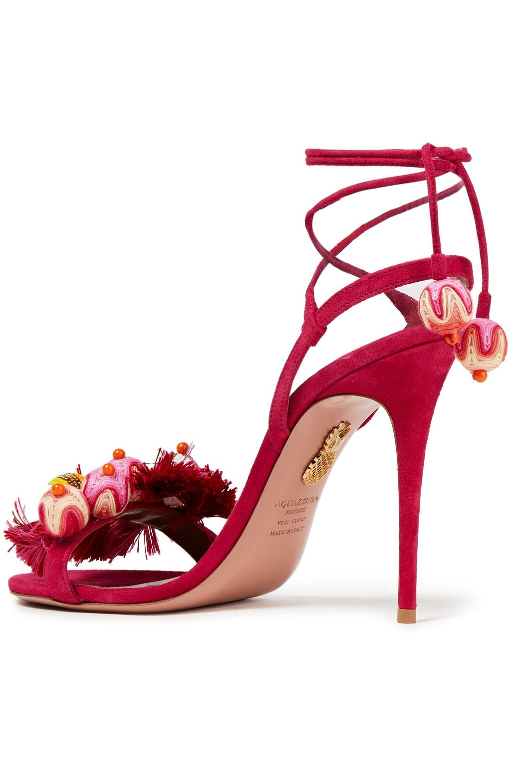 AQUAZZURA Tropicana 105 embellished suede sandals