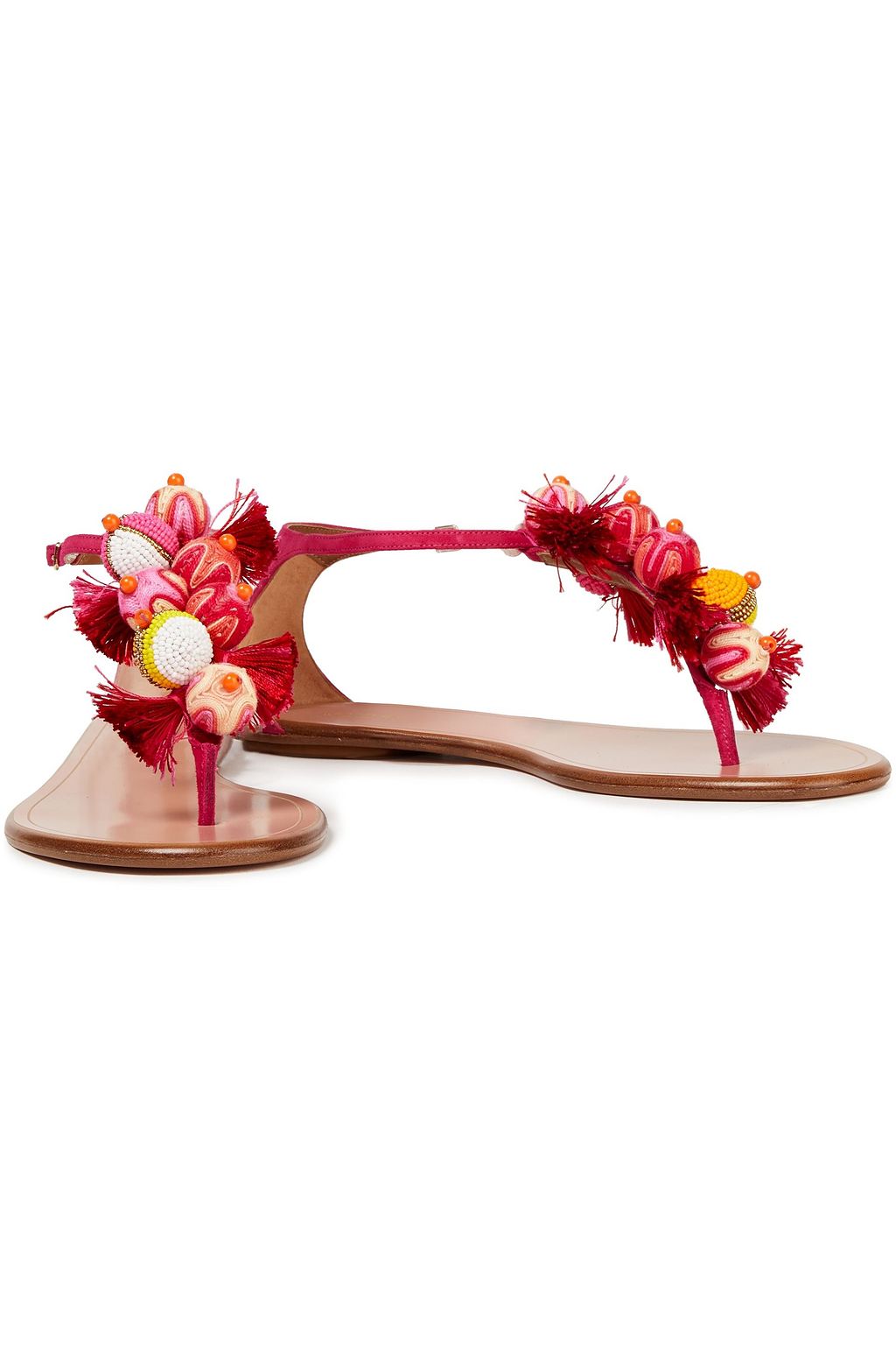 AQUAZZURA Tropicana verzierte Sandalen aus Veloursleder