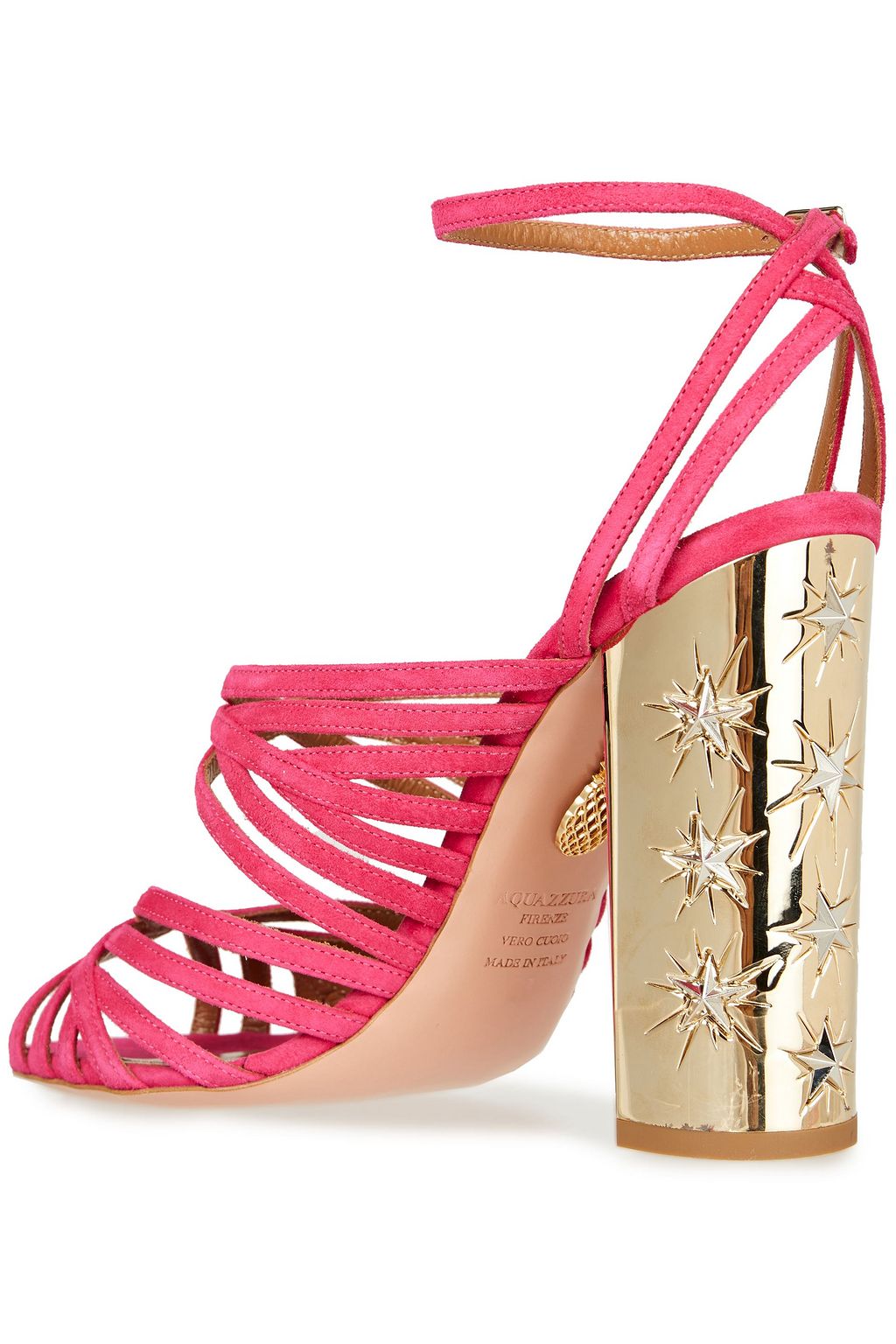 AQUAZZURA Trinity 105 cutout suede sandals