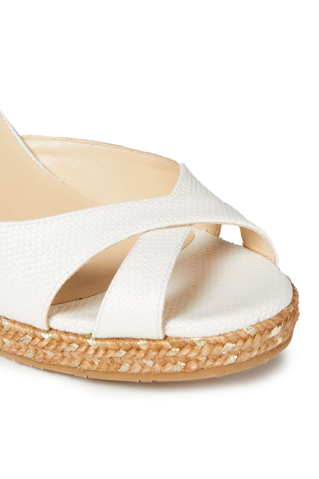 JIMMY CHOO Almer 80 canvas wedge mules