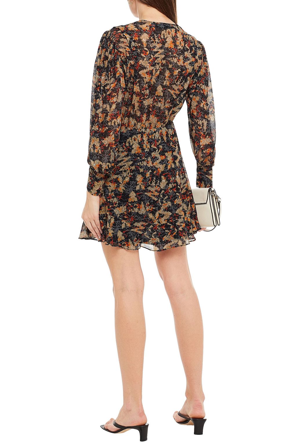 IRO Otso wrap-effect printed georgette mini dress