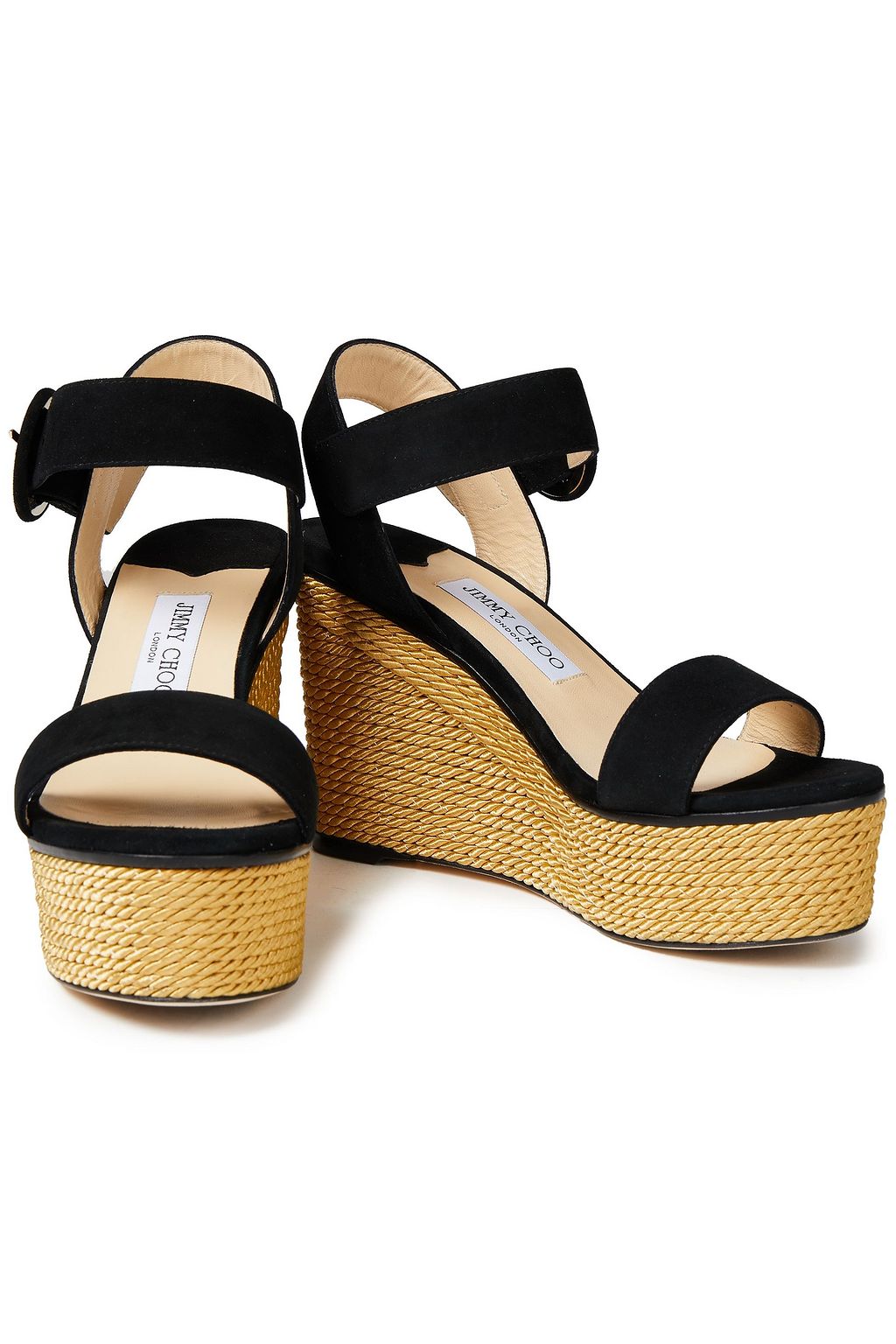 JIMMY CHOO Abigail 100 suede wedge espadrilles