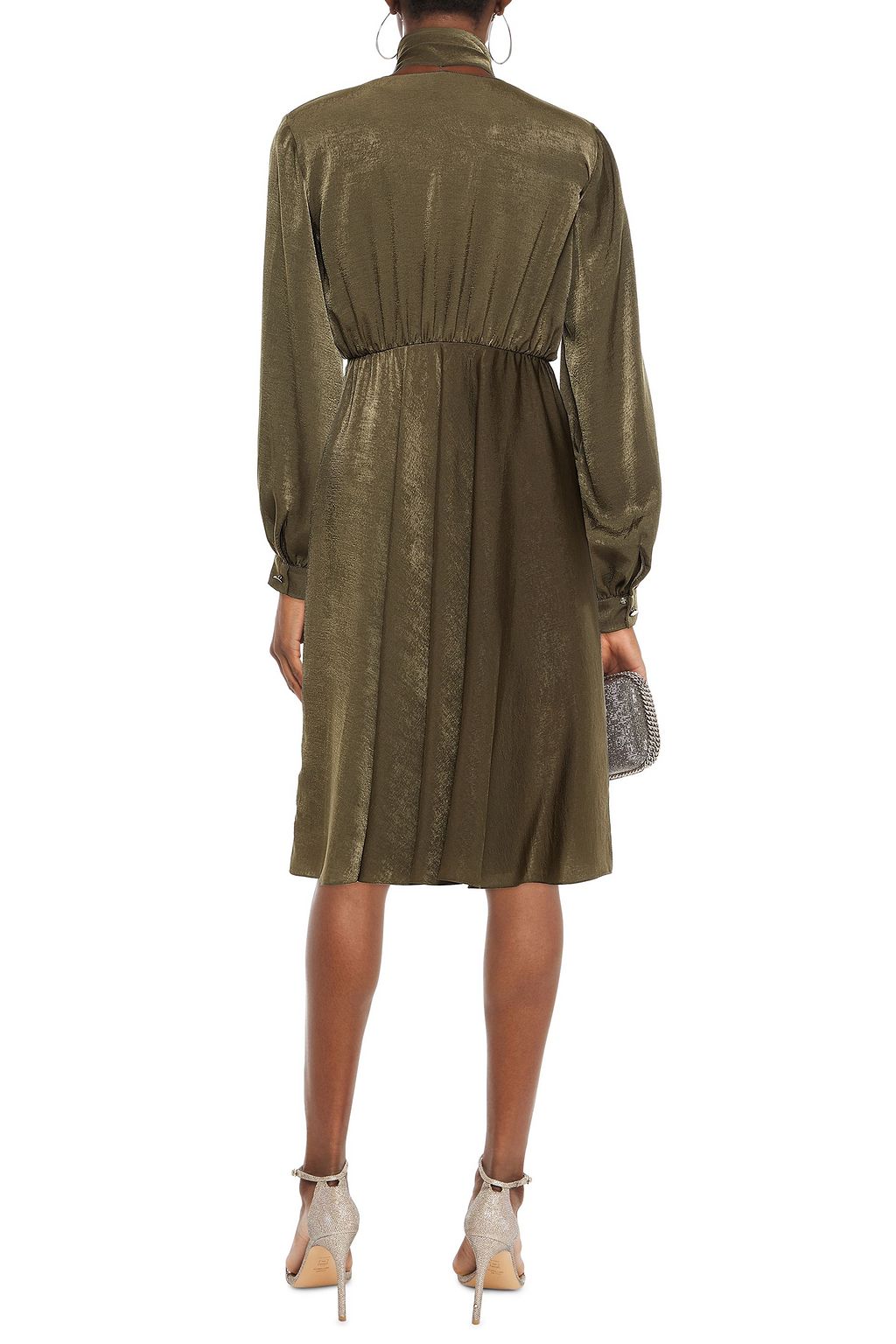 SACHIN & BABI Daphne tie-neck wrap-effect washed-satin dress