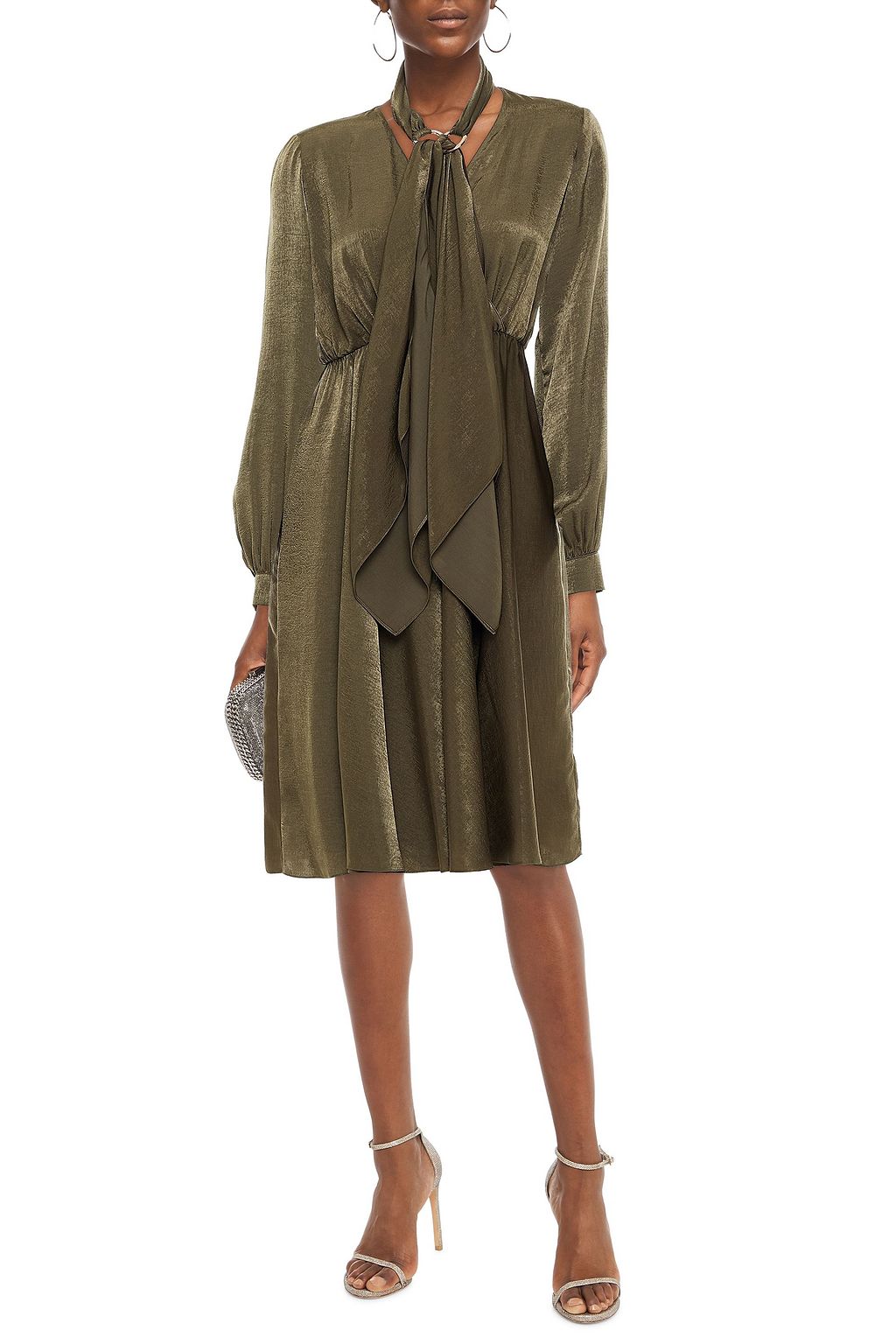 SACHIN & BABI Daphne tie-neck wrap-effect washed-satin dress