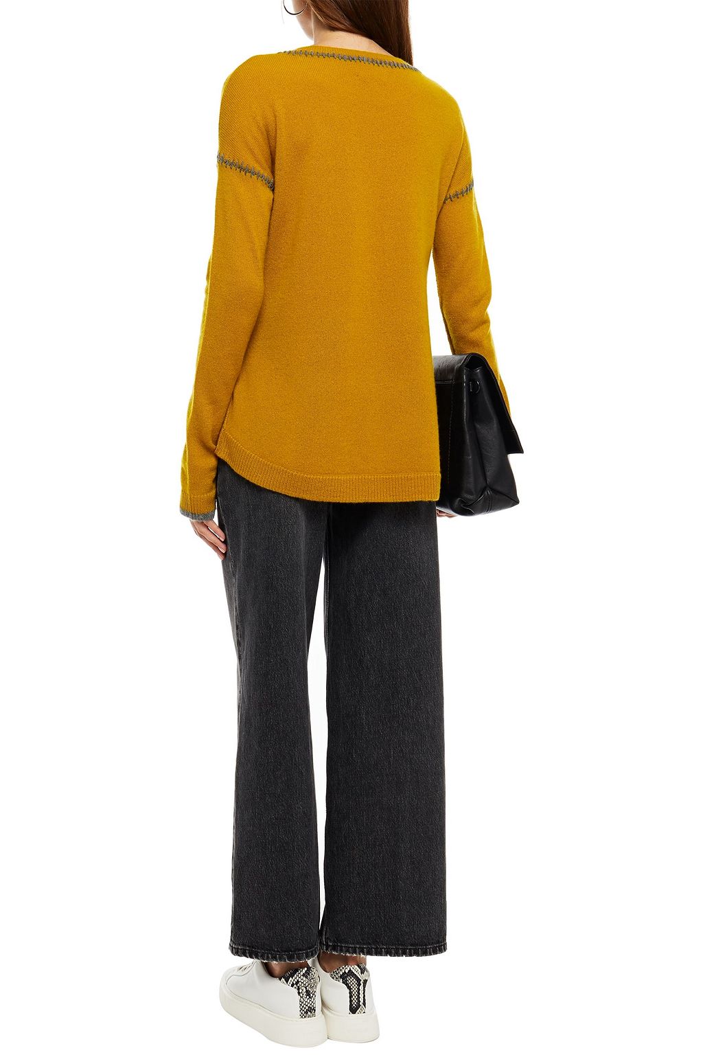 CHARLI Amber whipstitched mélange cashmere sweater