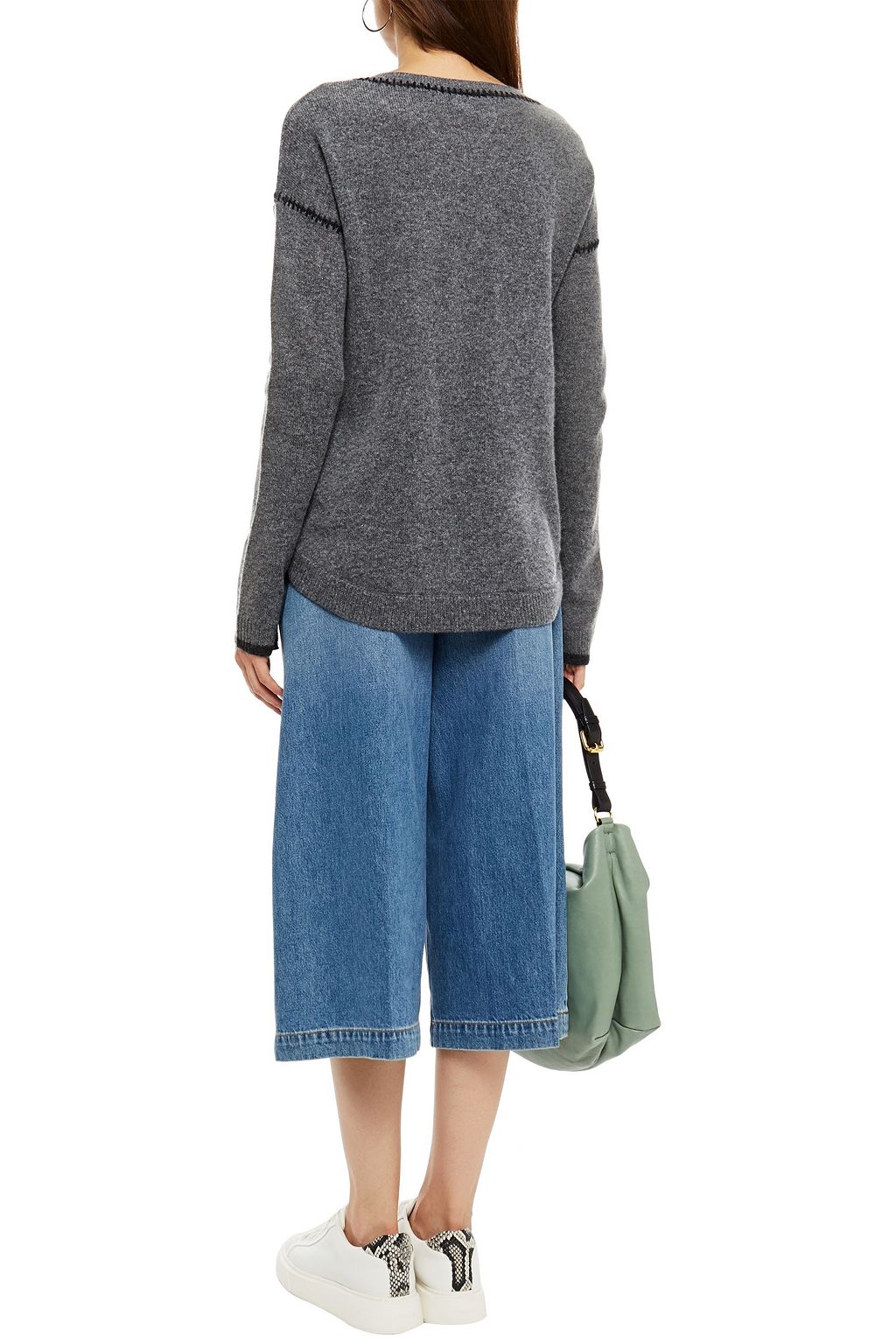 CHARLI Amber whipstitched mélange cashmere sweater