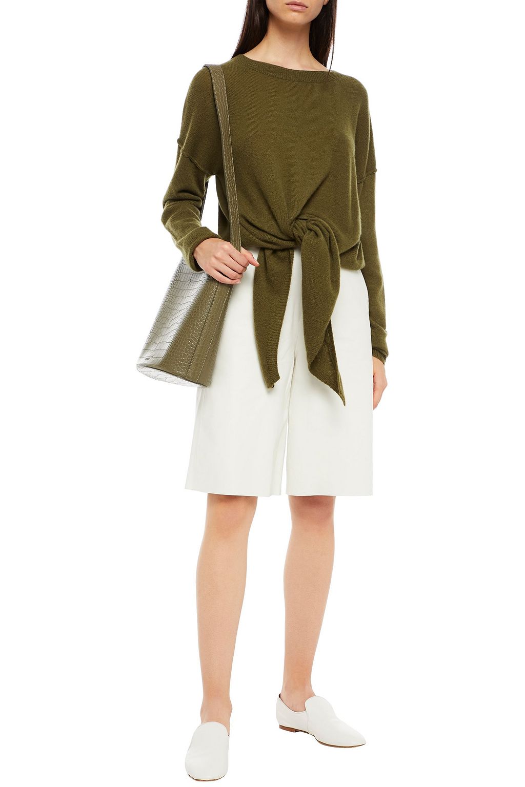 CHARLI Tie-front cashmere sweater