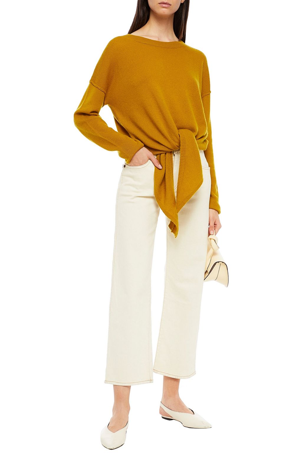 CHARLI Tie-front cashmere sweater