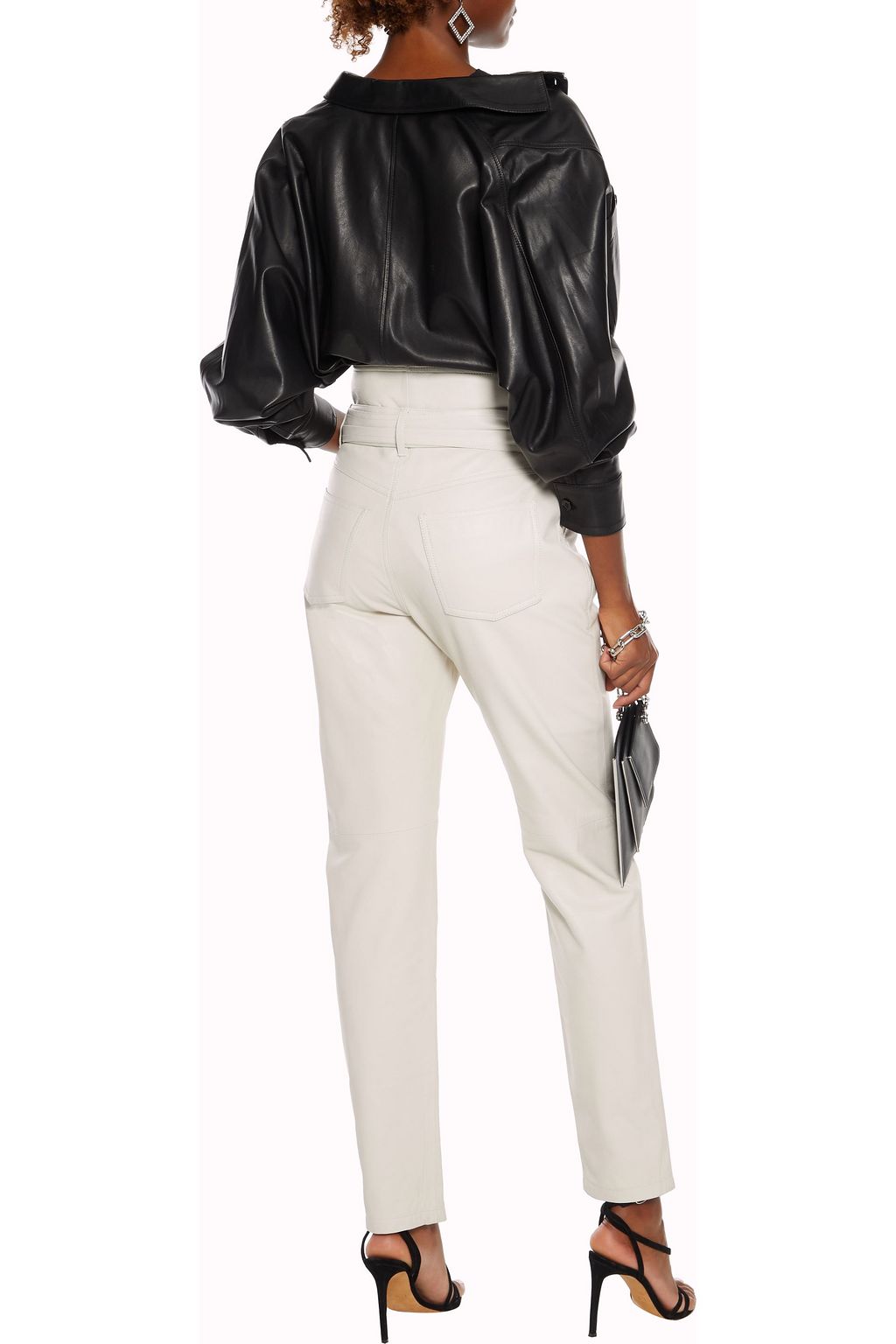 IRO Eldred belted leather tapered pants