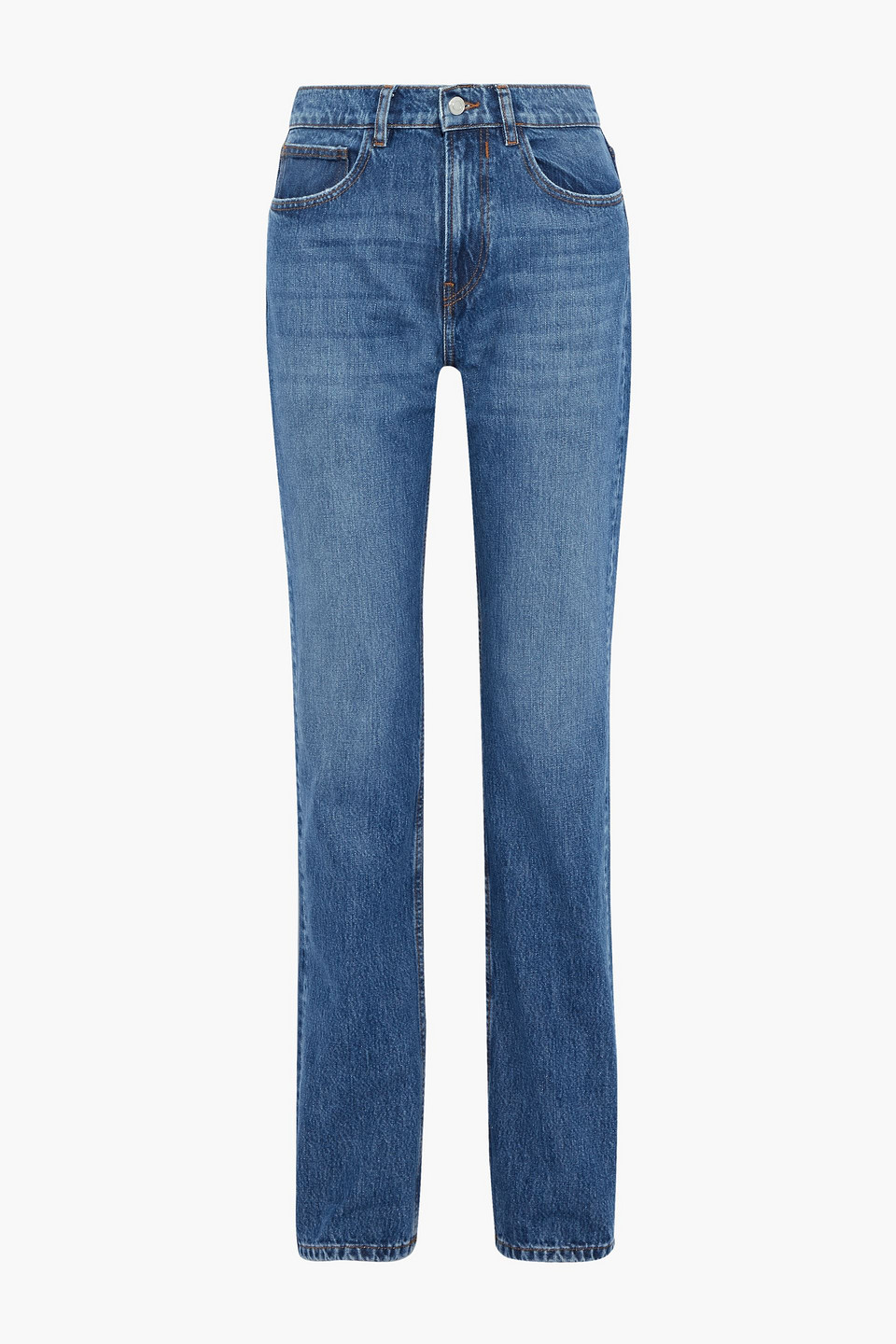 Iro Woman Slate High-rise Straight-leg Jeans Mid Denim Size 24