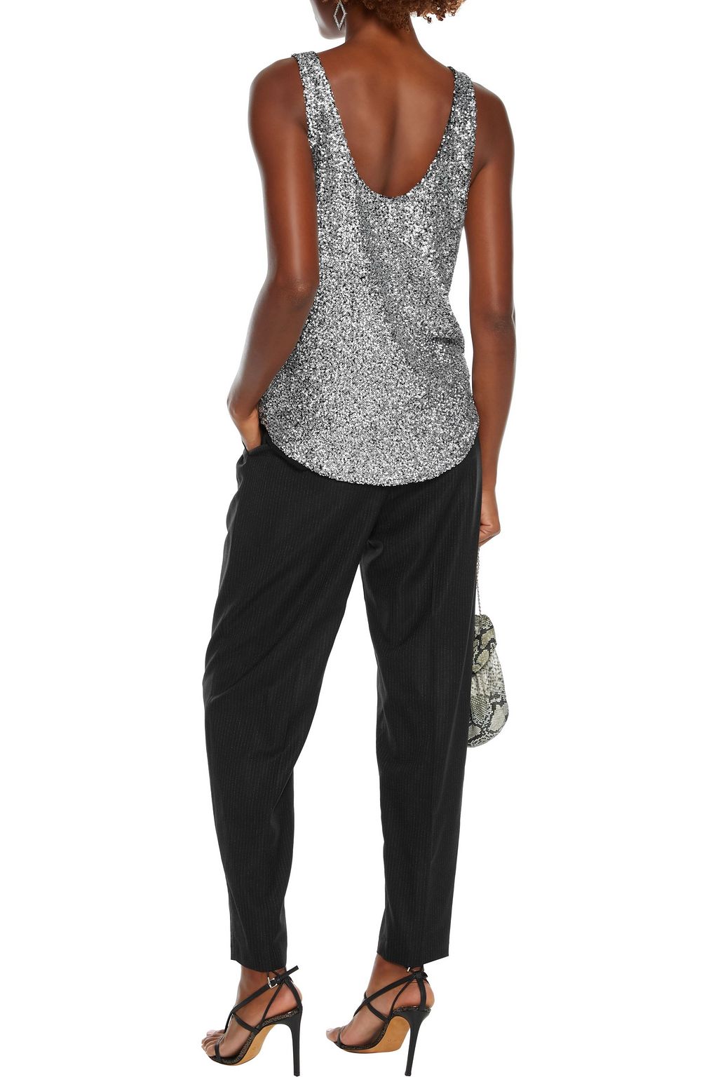IRO Cairn metallic pinstriped twill tapered pants