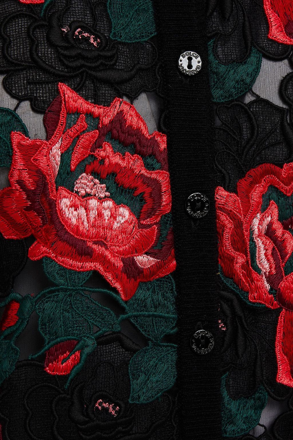 DOLCE&GABBANA كارديغان من مزيج الكشمير مع أجزاء من الدانتيل المخرم