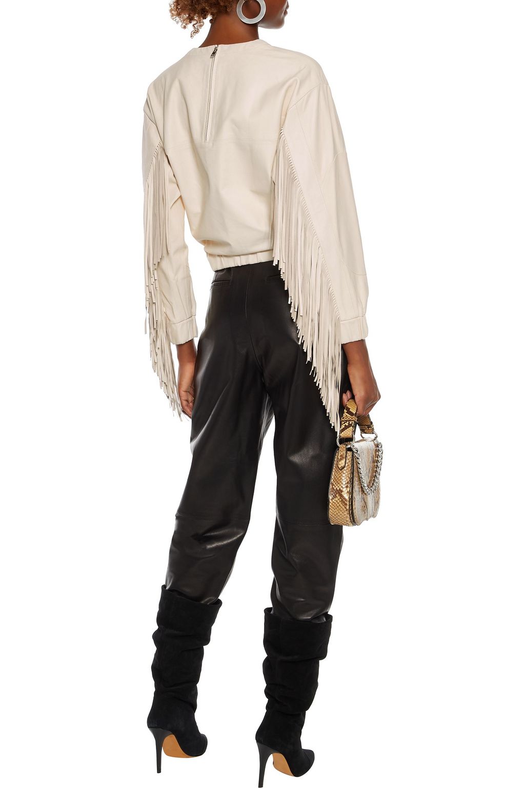 IRO Gentry fringed leather top