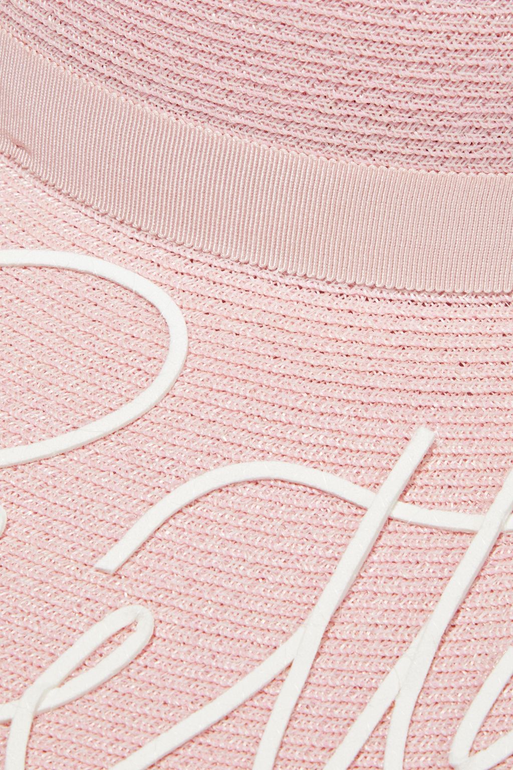 EUGENIA KIM Bunny Pretty In Pink appliquéd hemp-blend sun hat