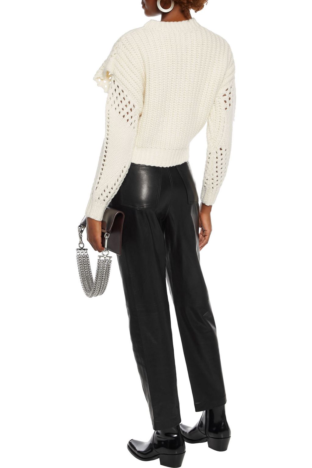 IRO Hana ruffled open-knit sweater