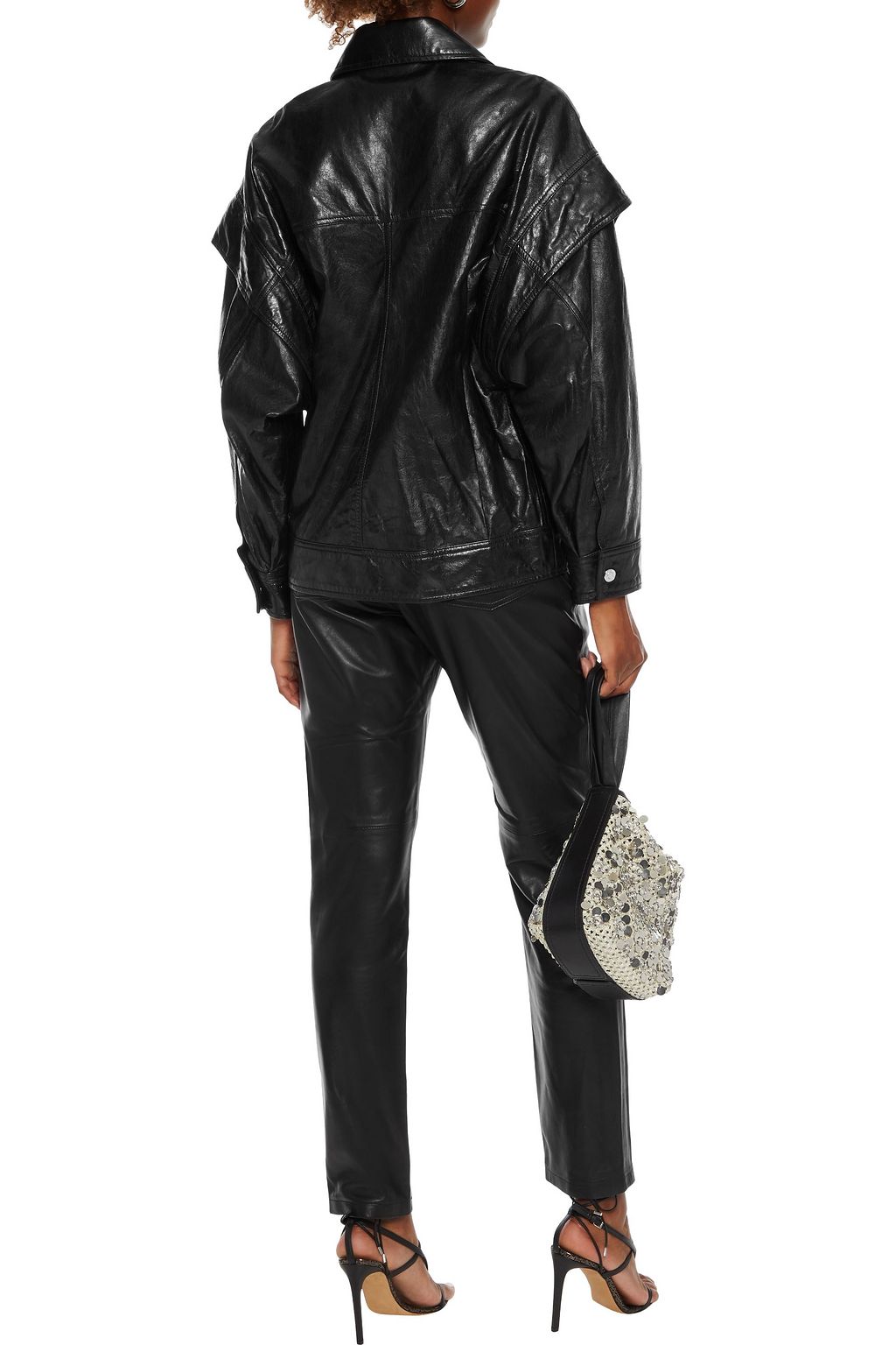 IRO Eldred belted leather tapered pants