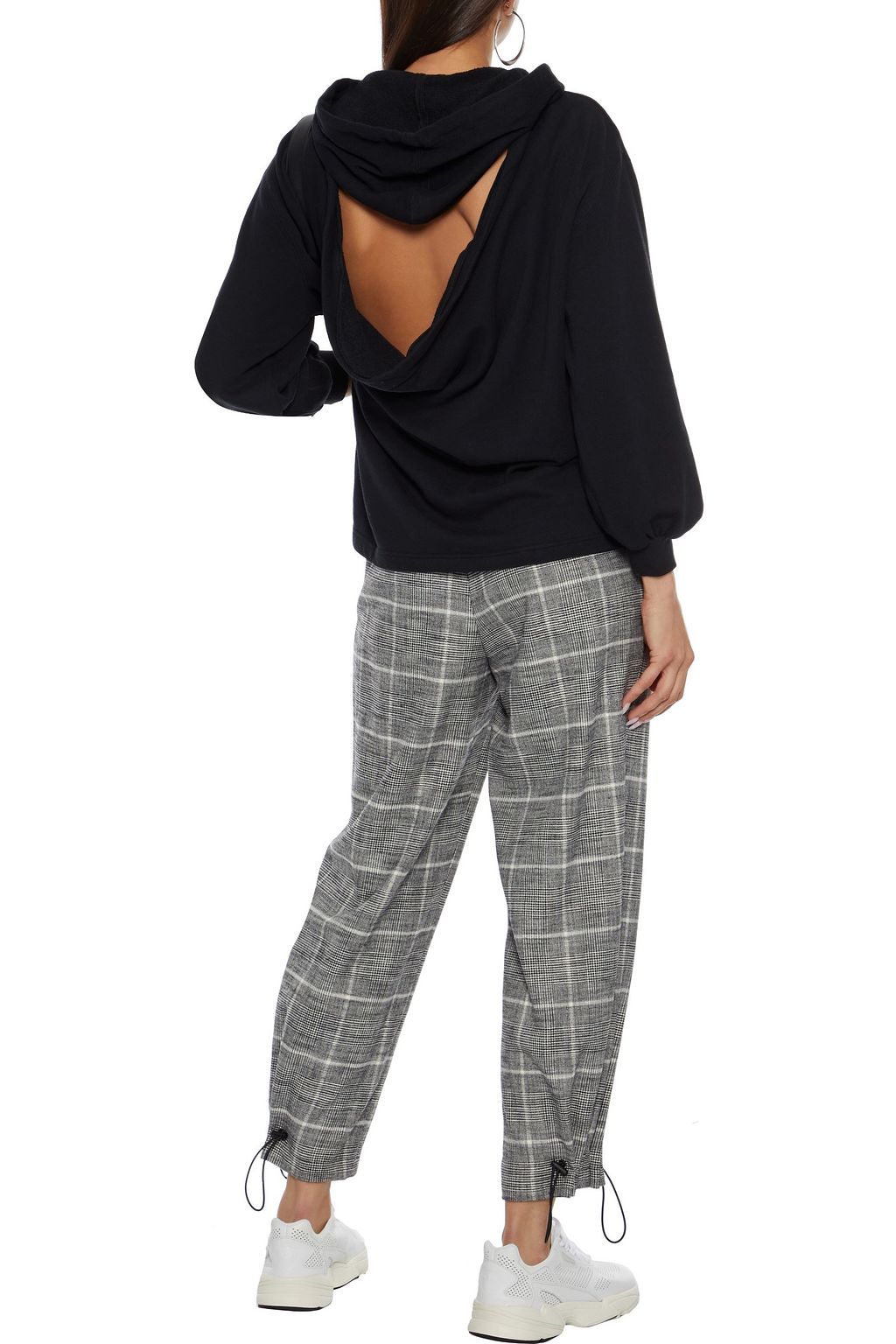 ALICE + OLIVIA Elaine cutout draped French cotton-blend terry hoodie