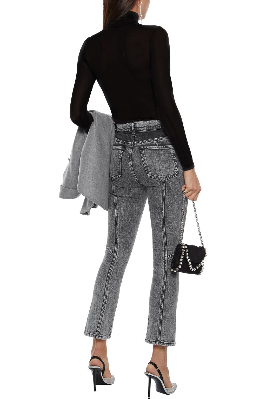 IRO Tika paneled acid-wash high-rise skinny jeans