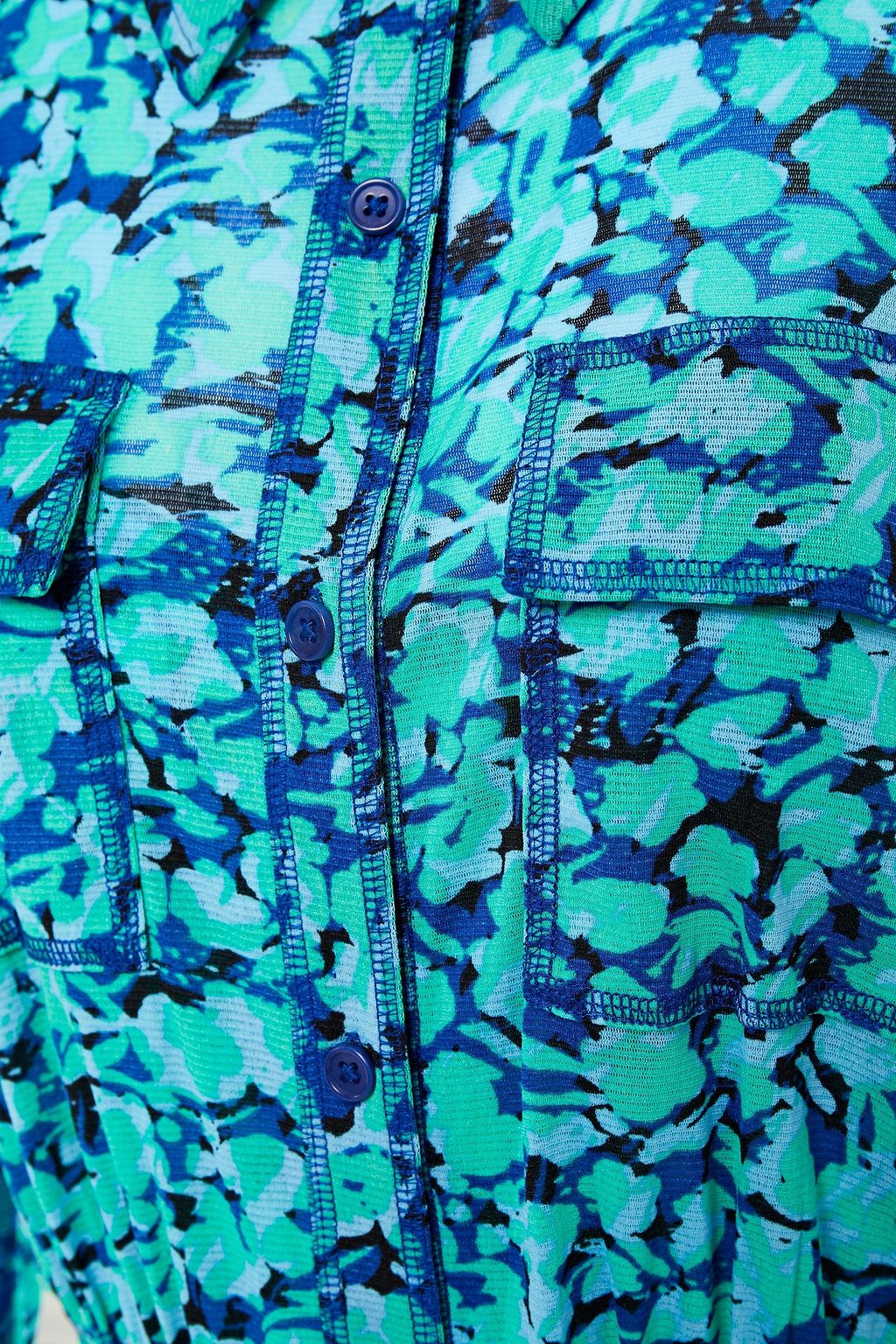 DIANE VON FURSTENBERG Belted printed mesh shirt dress