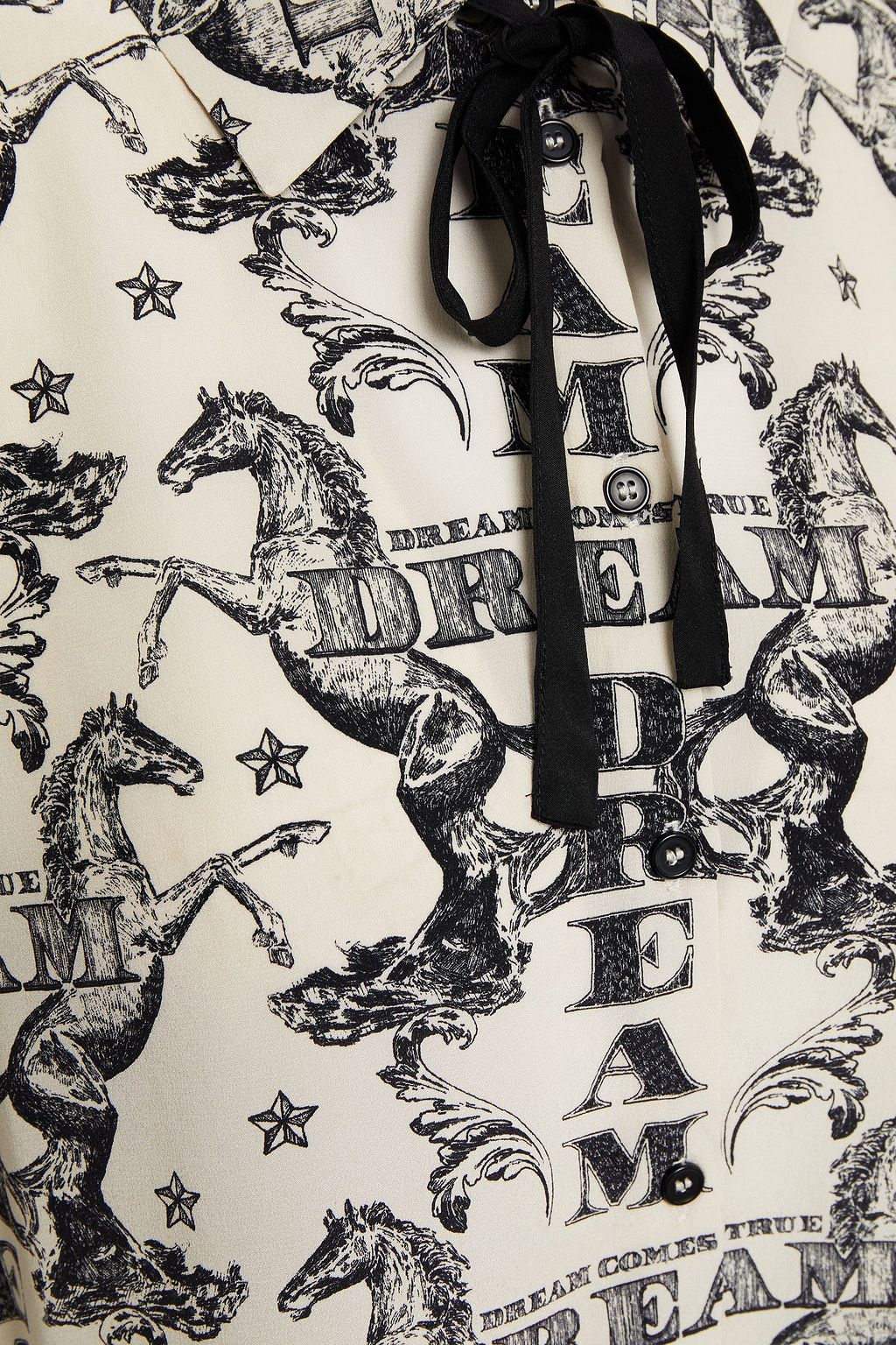 CLAUDIE PIERLOT Choupie Dream pussy-bow printed silk crepe de chine shirt
