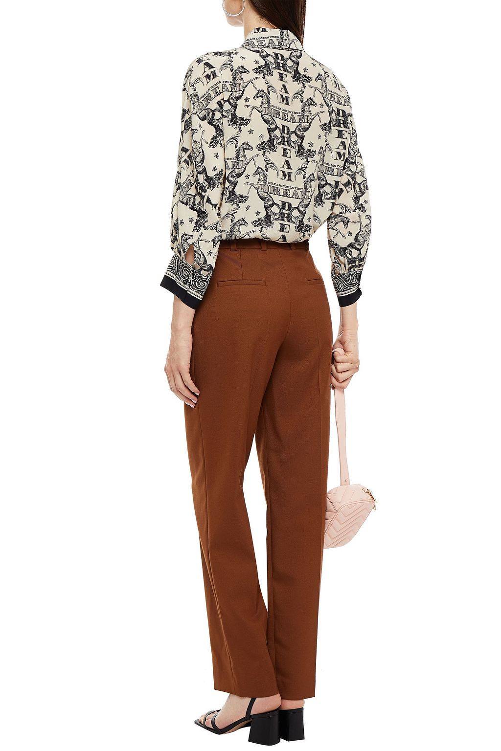 CLAUDIE PIERLOT Choupie Dream pussy-bow printed silk crepe de chine shirt