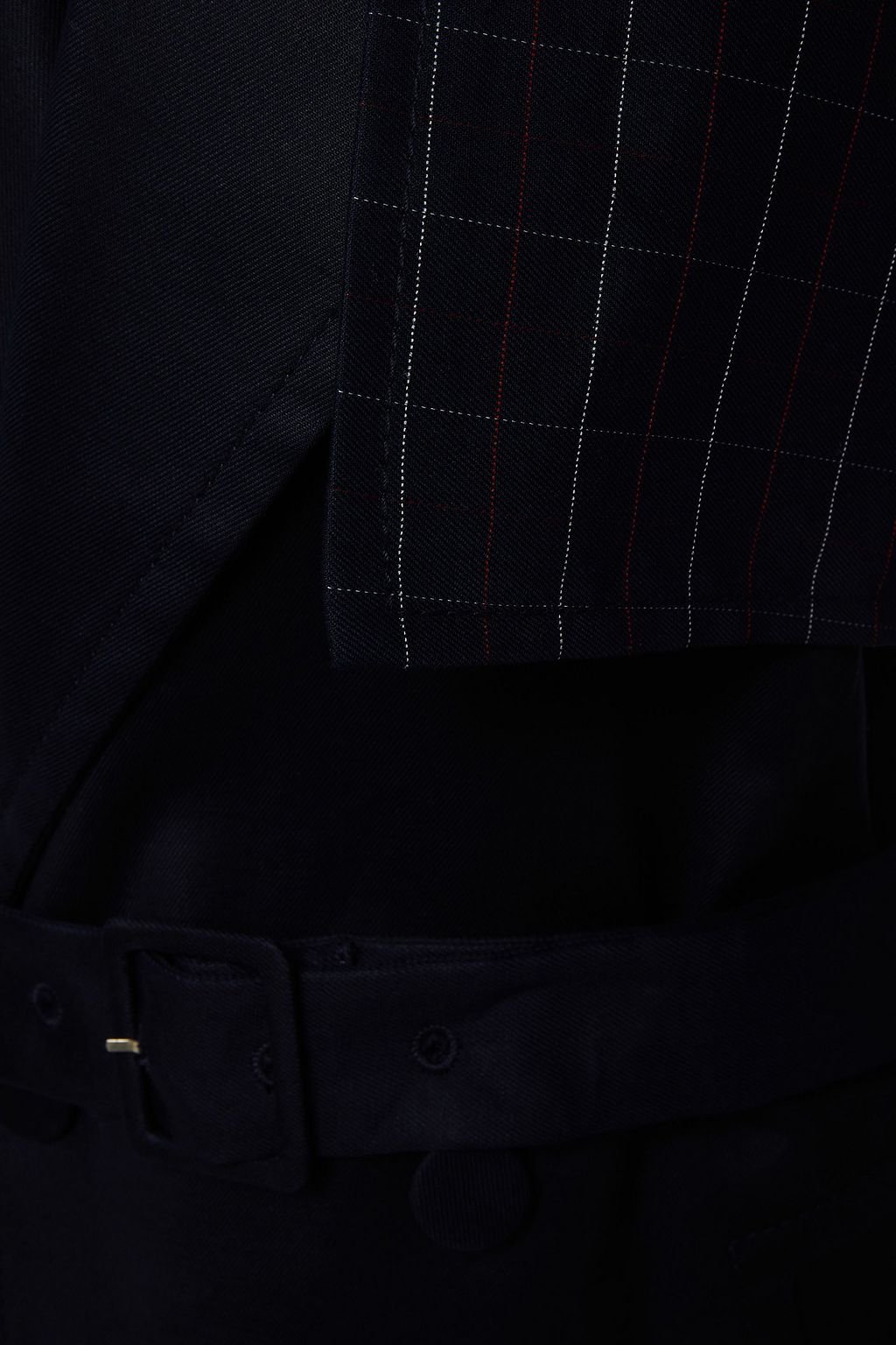 CLAUDIE PIERLOT Belted checked Lyocell-blend twill trench coat