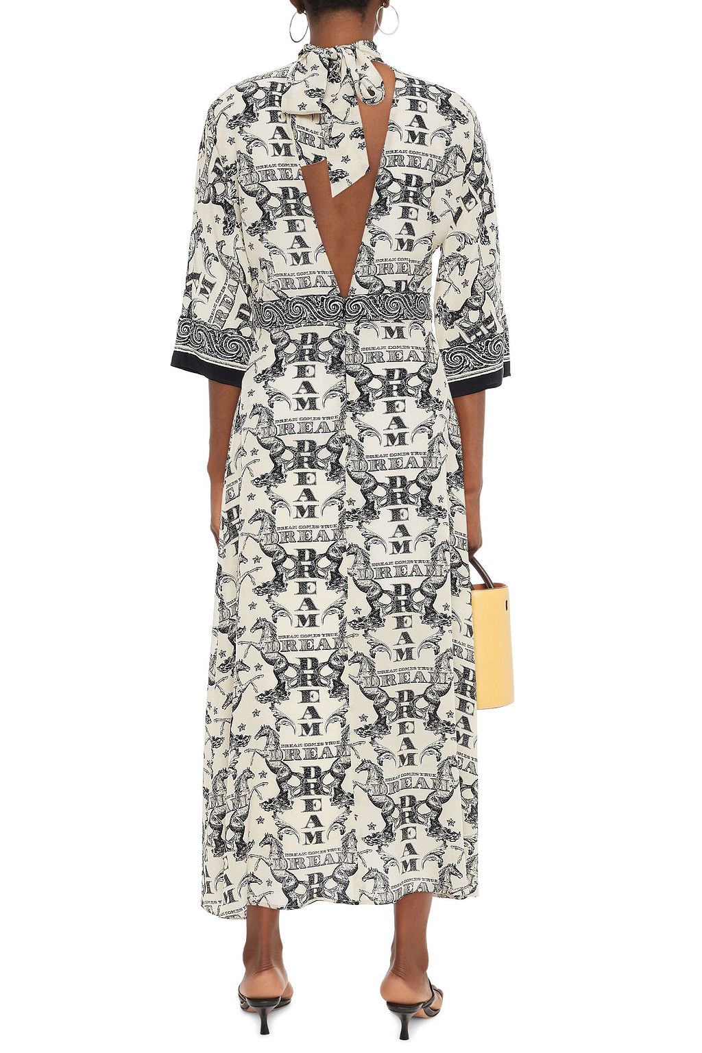 CLAUDIE PIERLOT Rasabis printed silk crepe de chine midi dress