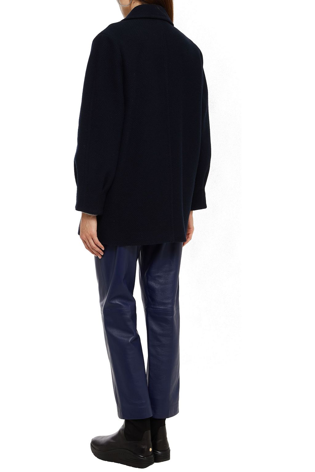 CLAUDIE PIERLOT Double-breasted herringbone wool-felt coat