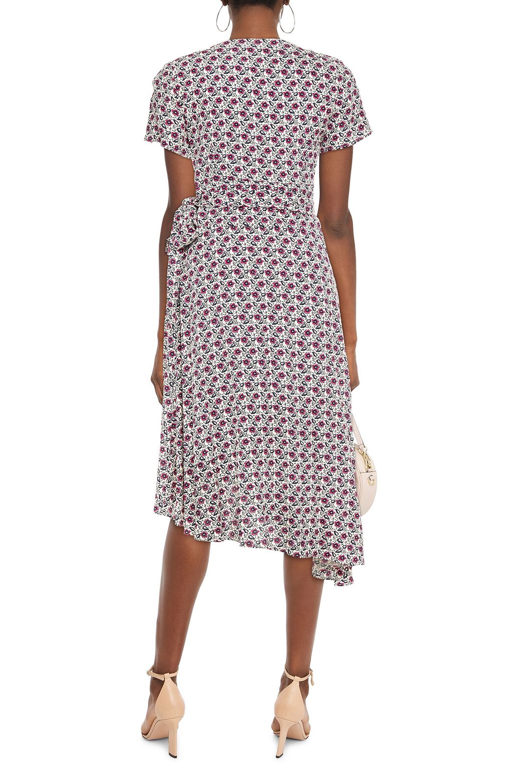 CLAUDIE PIERLOT Rapide asymmetric floral-print crepe wrap dress
