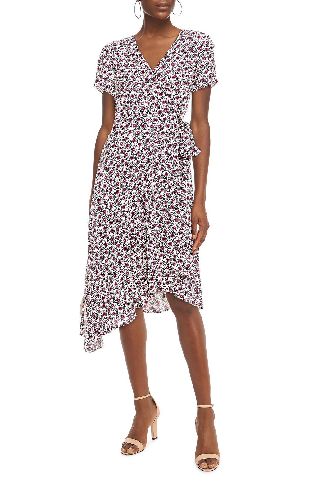 CLAUDIE PIERLOT Rapide asymmetric floral-print crepe wrap dress