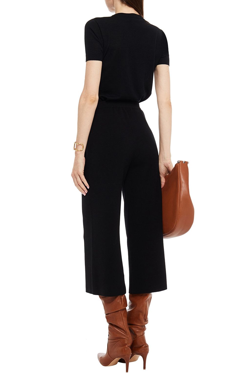 GENTRYPORTOFINO Stretch-knit wool-blend culottes