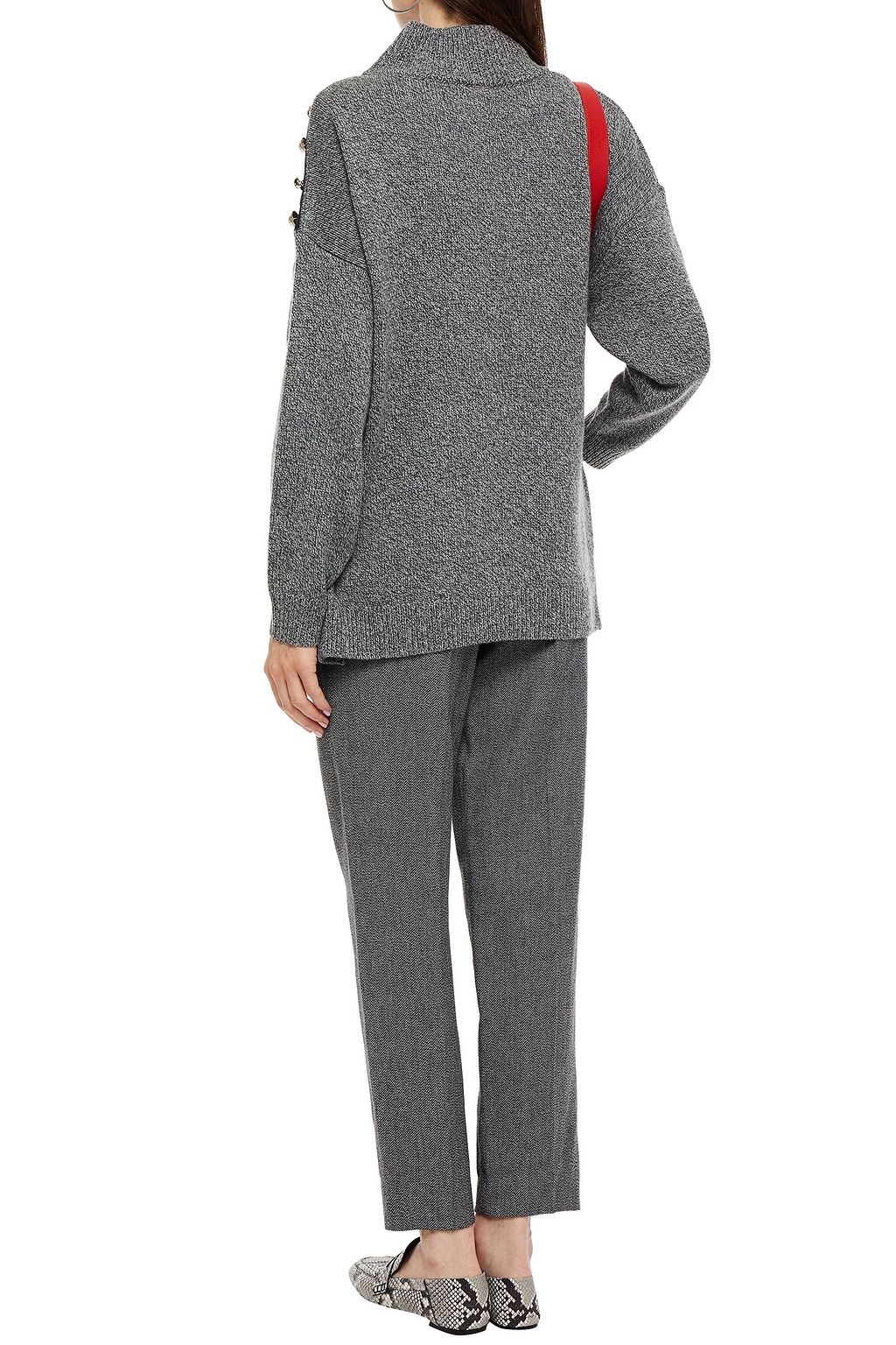 CLAUDIE PIERLOT Pamina pleated cotton and wool-blend tapered pants
