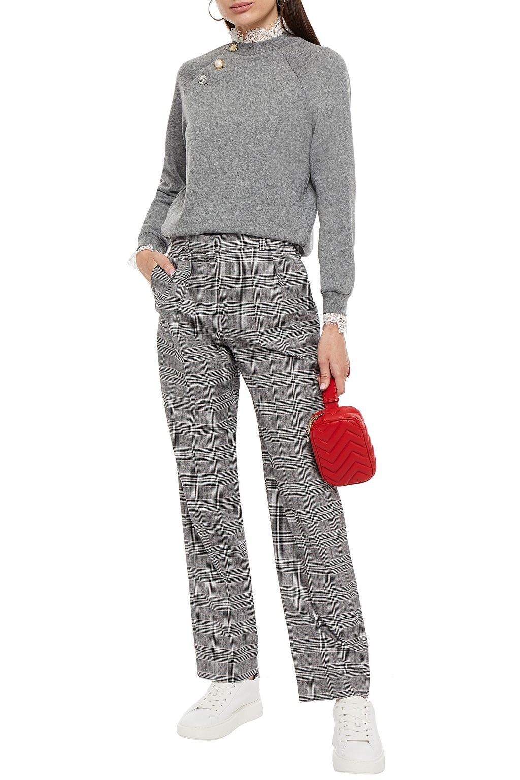 CLAUDIE PIERLOT Prusse Prince of Wales checked tweed straight-leg pants